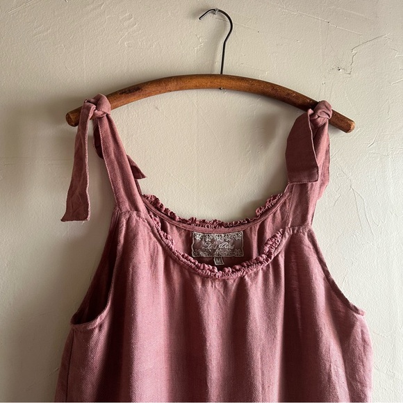 Les Ours linen maxi boho sundress with tie straps. - Picture 3 of 10